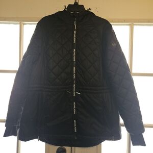 Michael Kors Black Quilted Hooded Jacket